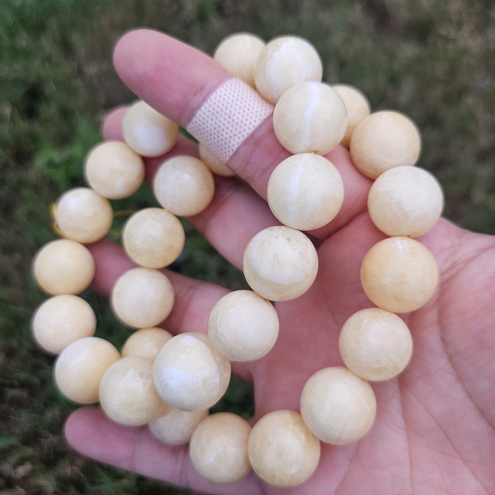 14mm yellow calcite bracelet
